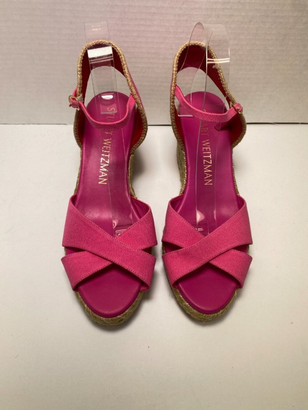 Stuart Weitzman Women's Fuchsia Mirela II Espadrille Wedge Sz 10B - Picture 3 of 9
